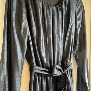 Simply Vera Vera Wang Holiday Dress, SMALL, long sleeves, black/gun metal shine